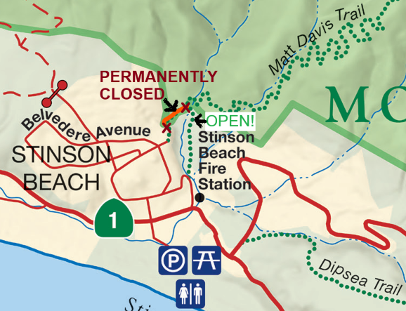map showing trail closure and access map showing trail closure and access